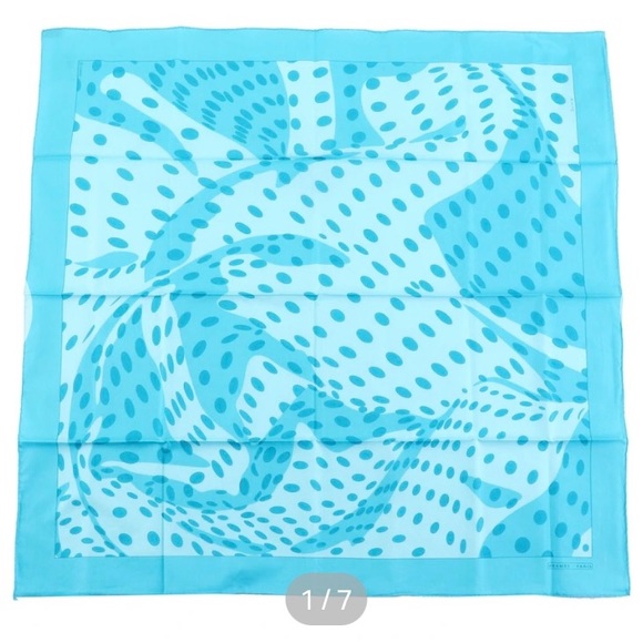 Hermes Polka Dot Scarf 65in Cotton with Box - Picture 7 of 7